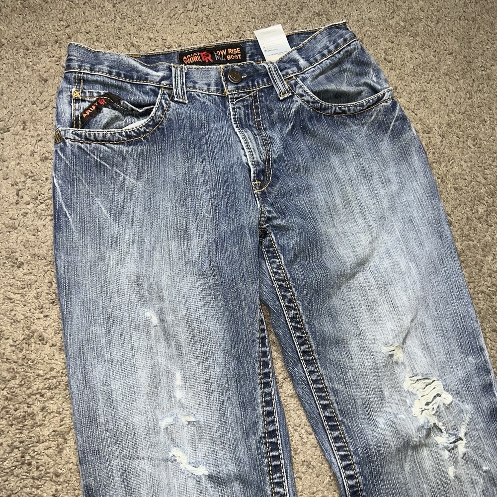 Ariat FR Jeans Mens 31 X 36 Blue M4 Low Rise Boot Cut Cotton Denim